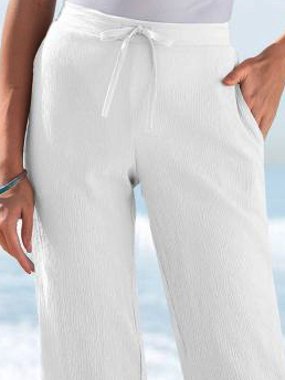 Linen Cotton And Linen Loose Plain Pants