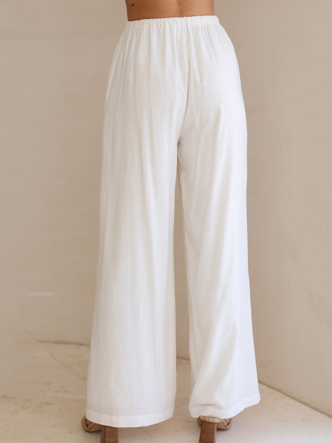 Casual Cotton And Linen Drawstring Pants