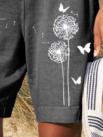 Women Casual Summer Dandelion Loose Summer Shorts