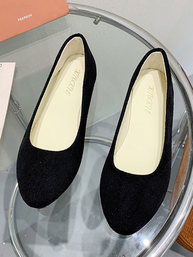 Multi-color Selection Velvet Simple Flat Shoes