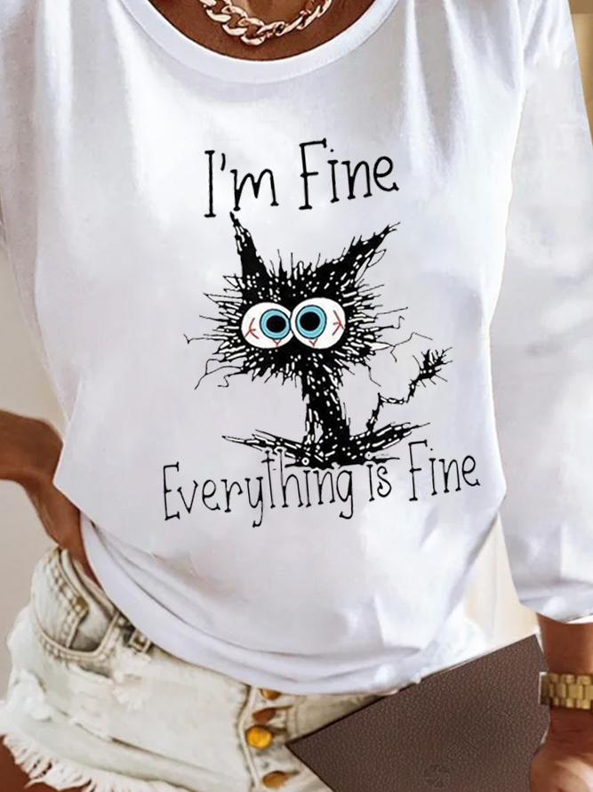 Jersey Loose Casual Crew Neck T-Shirt