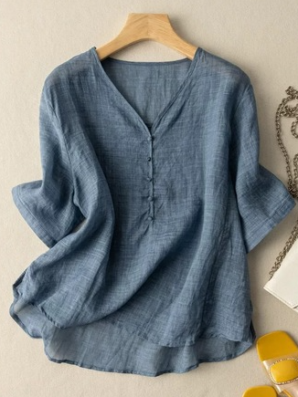 Buckle Plain Short Sleeve Casual Shirt