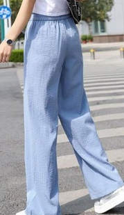 Casual Plain Lace-Up Pants