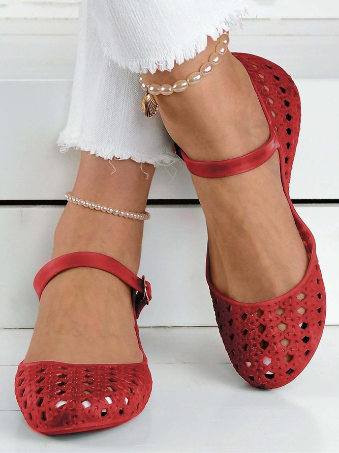 Casual Hollow Out Waterproof Beach Mary Jane Shoes
