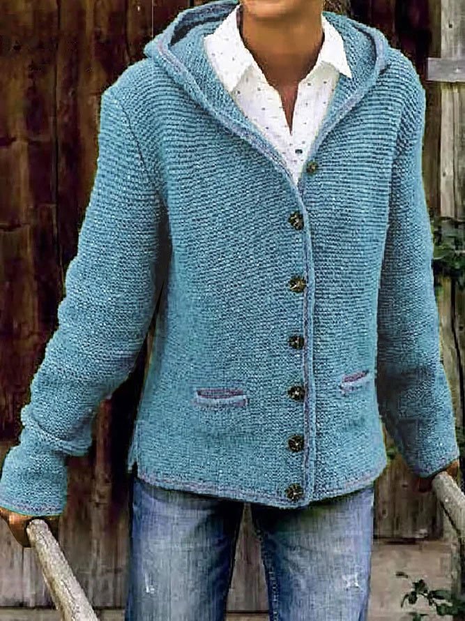 Roselinlin Women Coat Hoodie Long Sleeve Casual Cotton Coat