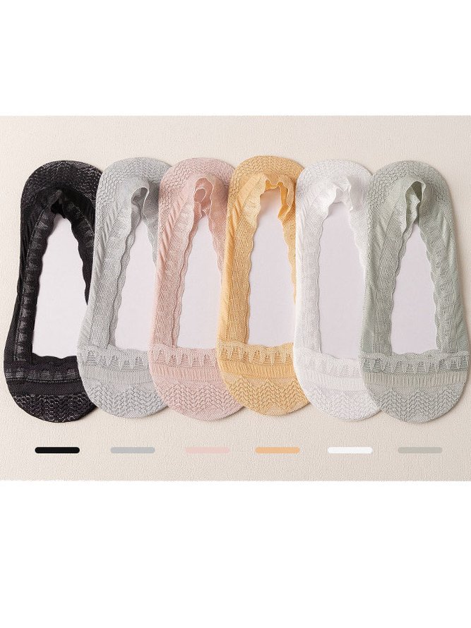 Casual Lace Invisible Crew Socks