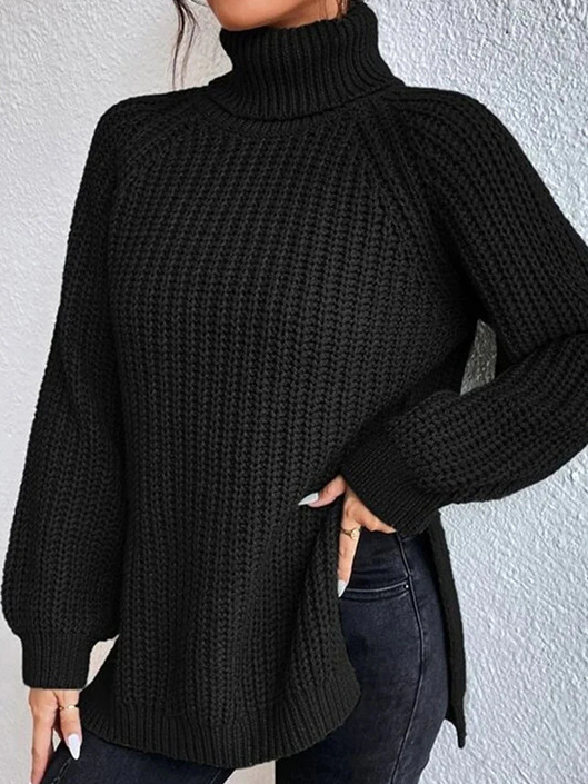Casual Plain Turtleneck Wool/Knitting Sweater