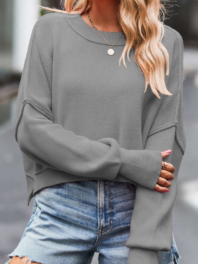 Casual Plain Spring/Fall Acrylic Daily Long Sleeve Crew Neck Regular Regular Sweaters for Women Casual Plain Spring/Fall Acrylic Daily Long Sleeve Crew Neck Regular Regular Sweaters for Women