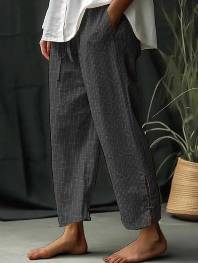 Women Striped Casual Drawstring Waist Pockets Comfy Lounge Workout Plain Pants