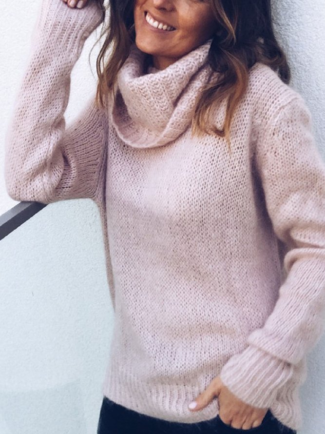 Yarn/Wool Yarn Casual Plain Sweater