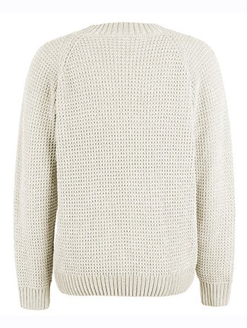 Crew Neck Zipper Loose Casual Cardigan