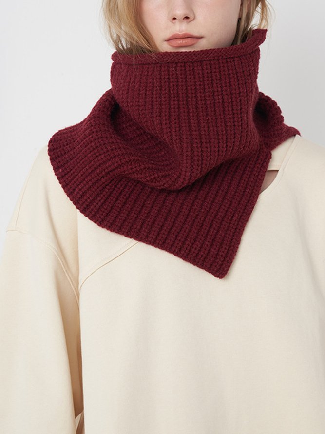 Women Minimalist Knitted Plain Neck Gaiter