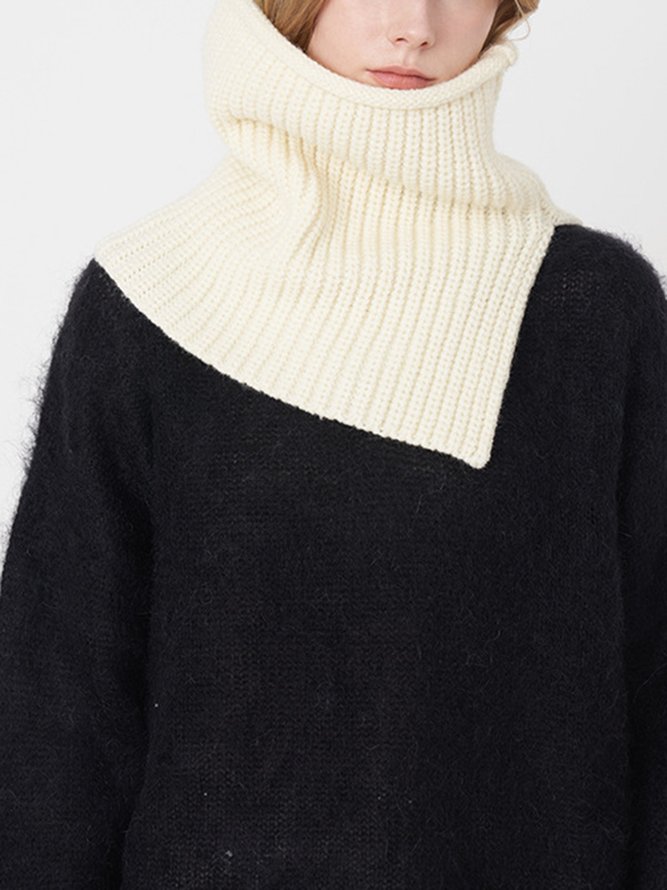 Women Minimalist Knitted Plain Neck Gaiter