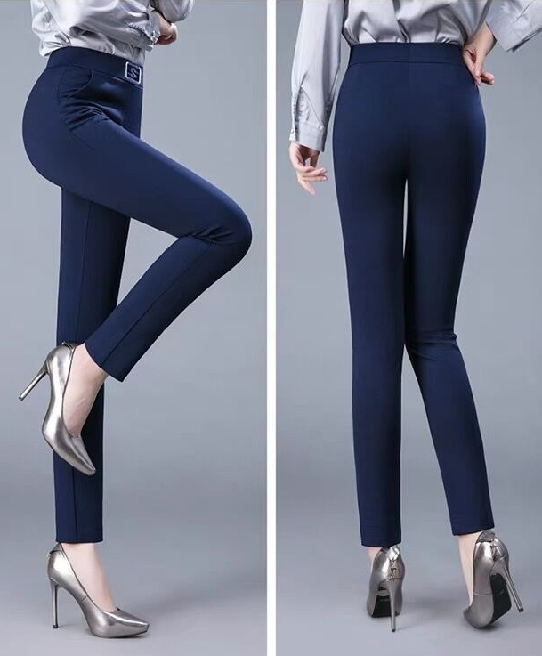 Plain Tight Pockets Casual Pants