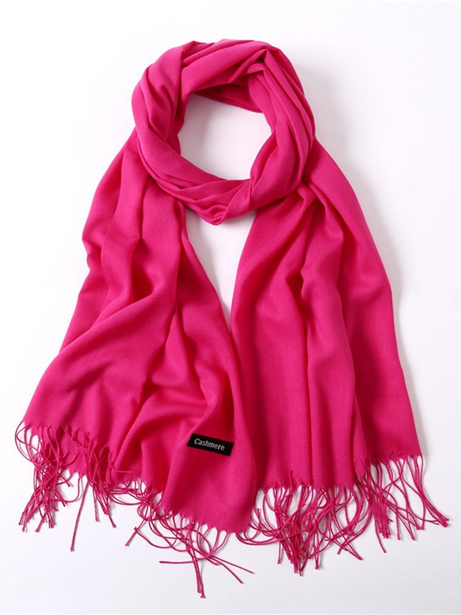 Women Minimalist Fringe Warmth Scarf