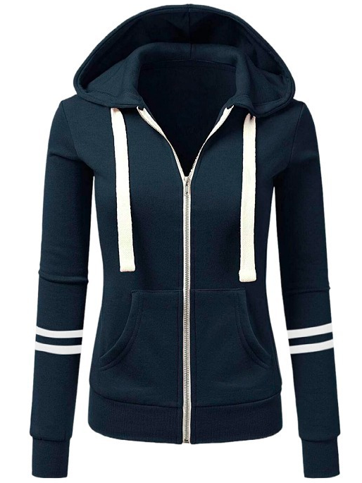 Striped Loose Hoodie Casual Jacket