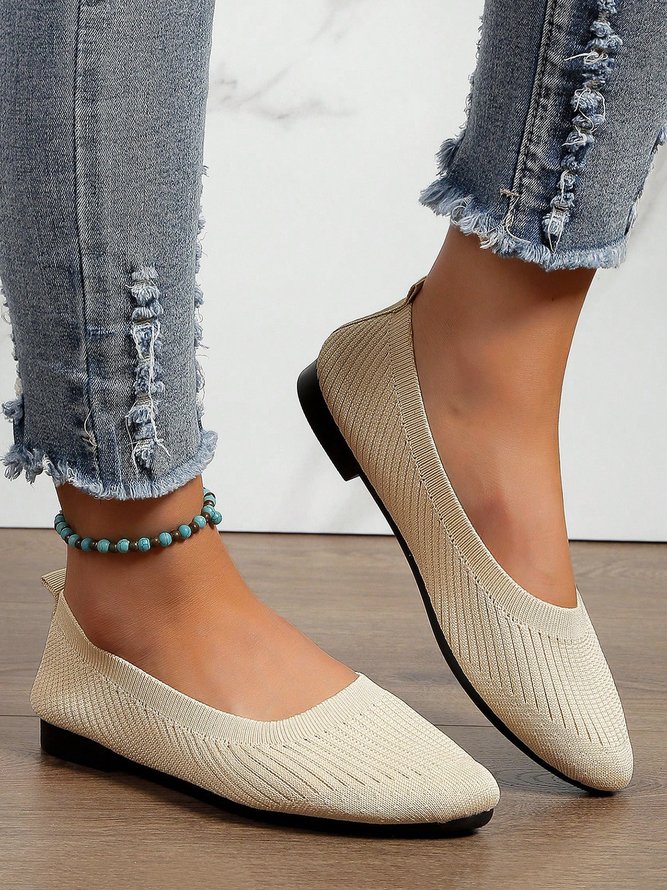 Women Minimalist Comfy Mesh Fabric Flat Shallow Shoes