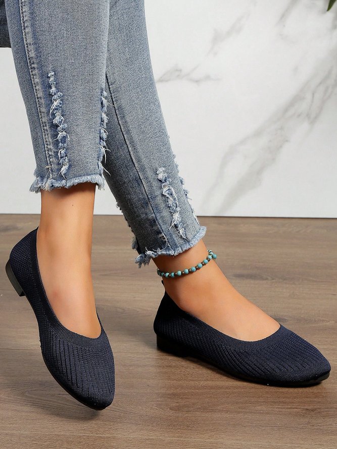 Women Minimalist Comfy Mesh Fabric Flat Shallow Shoes