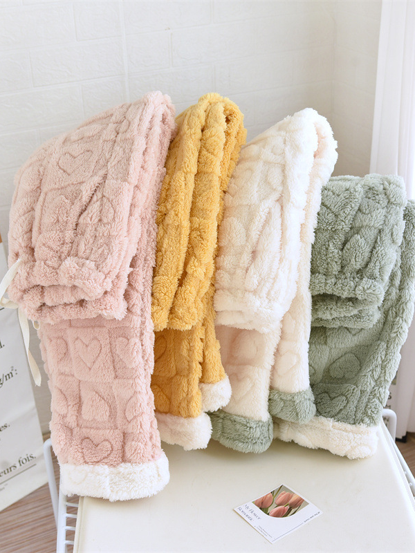 Casual Fluff/Granular Fleece Fabric Plain Pants