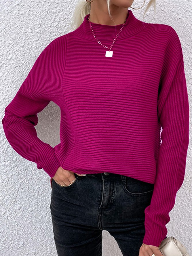 Women's Solid Color Turtleneck Sweatshirt