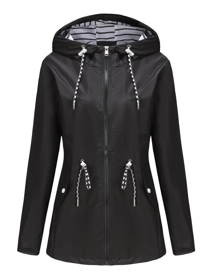 Hoodie Casual Plain Loose Coat