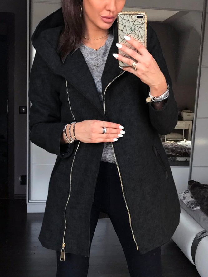 Loose Casual Plain Winter Coat