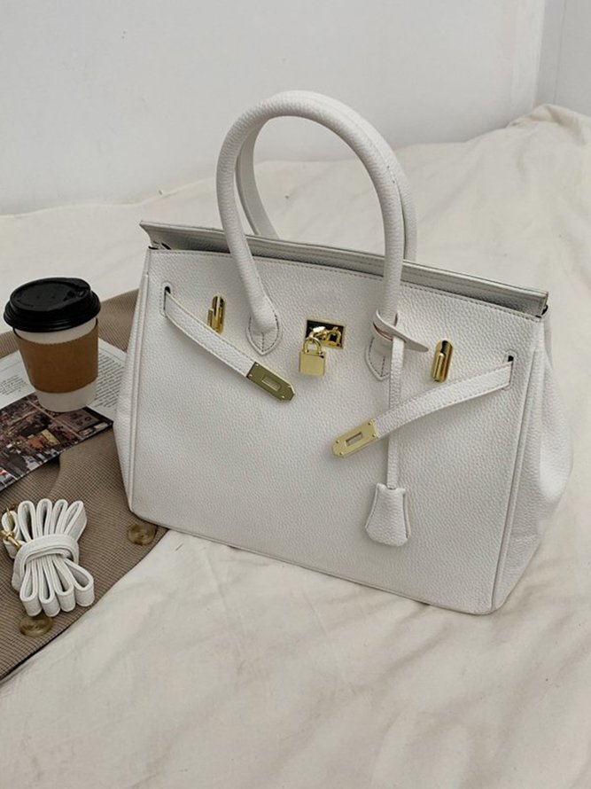 Large Capacity Twist Lock Handbag Crossbody Bag