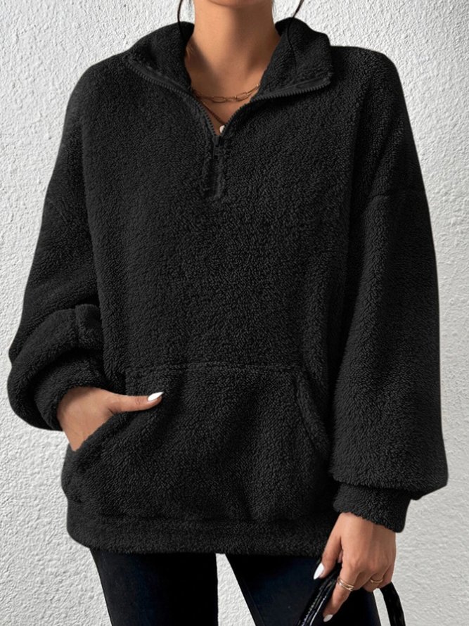 Fluff/Granular Fleece Fabric Casual Sweatshirt