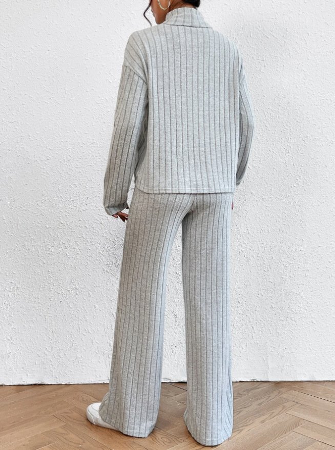 Loose Casual Turtleneck Acrylic Two-Piece Set