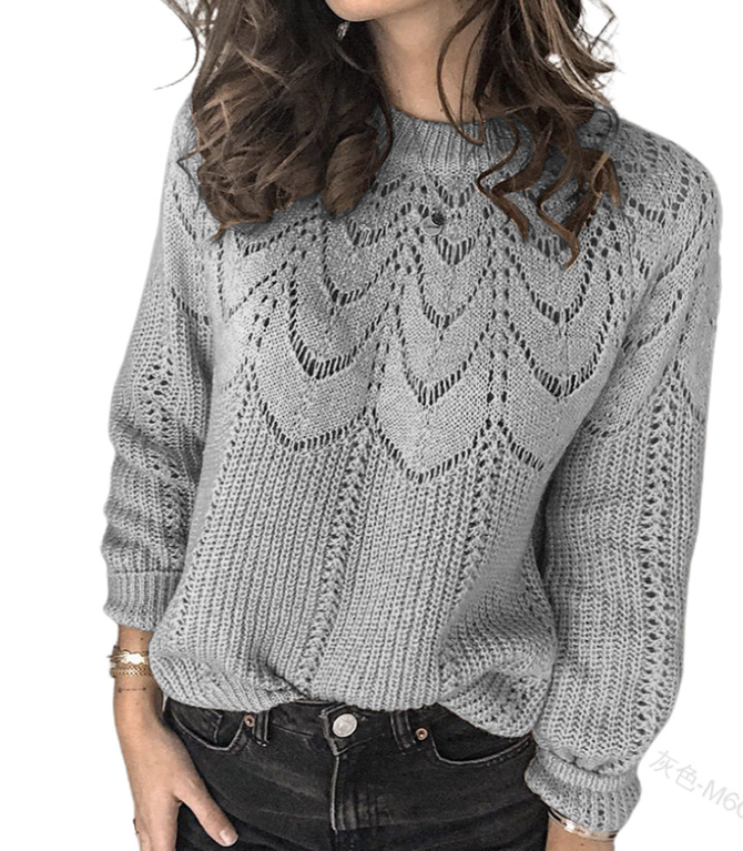 Wool/Knitting Plain Casual Sweater