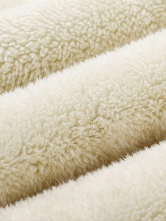 Casual Pocket Stitching Fluff/Granular Fleece Fabric Pants