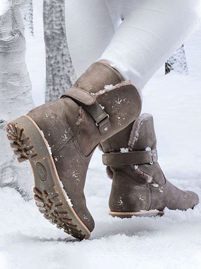 Plain Casual Autumn Chelsea Boots