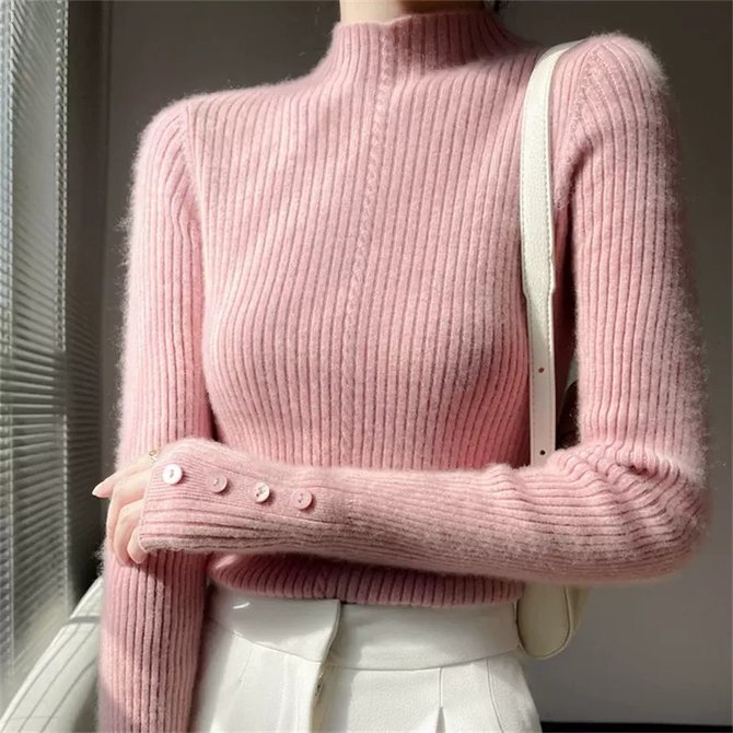 Crew Neck Yarn/Wool Yarn Casual Loose Sweater