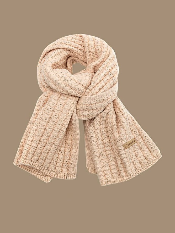 Women Minimalist Twist Knitted Warmth Plain Scarf