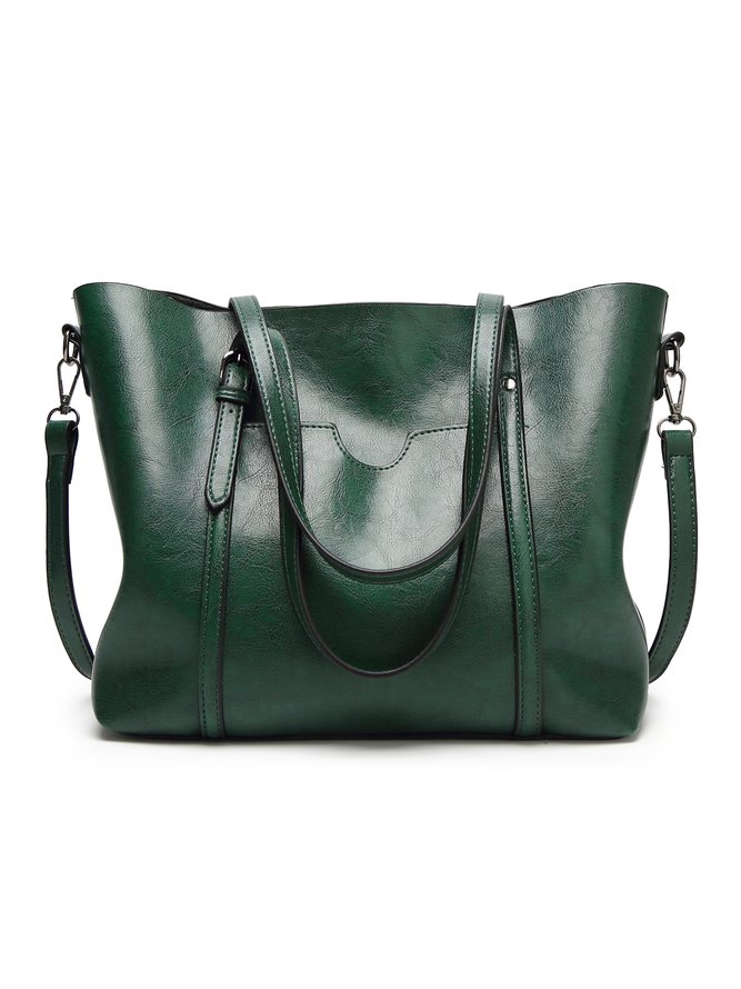 Vintage Large Capacity Zipper Tote Bag Commuting Crossbody Bag