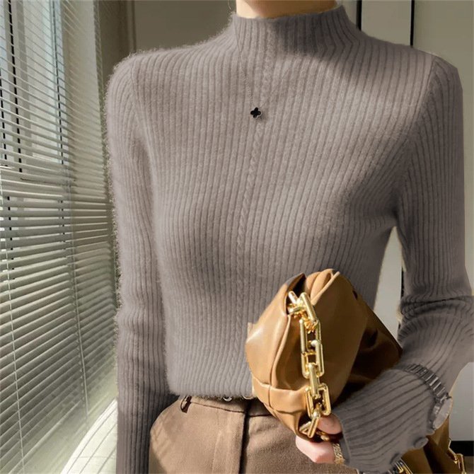 Crew Neck Yarn/Wool Yarn Casual Loose Sweater