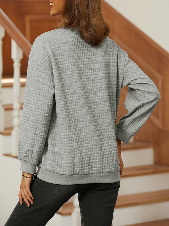 Crew Neck Loose Casual Sweatshirt