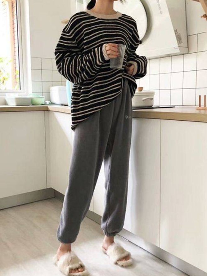 Womens Winter Coral Velvet Casual Plain Pants