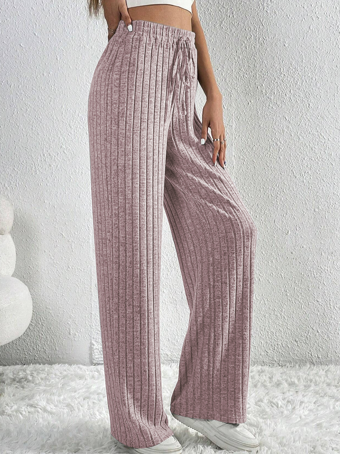 Knitted Plain Loose Casual Pants