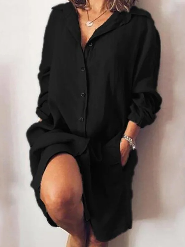 Casual Plain Spring/Fall Natural No Elasticity Daily Mini H-Line Regular Dresses for Women