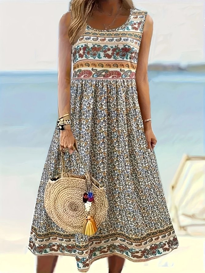 Casual Floral Summer Natural Daily Regular Fit Maxi A-Line Regular Dresses for Women