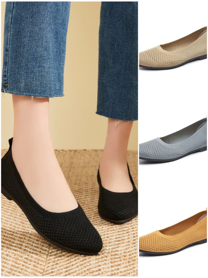 Women Casual Plain All Season Daily Flat Heel Weaving Material Slip On Oxford Shoes TPU Oxford Shoes