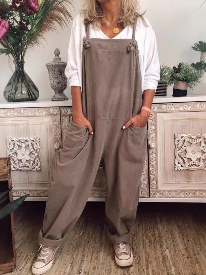 Women Street Plain Summer Square neck Sleeveless Long Cami A-Line Regular Jumpsuits