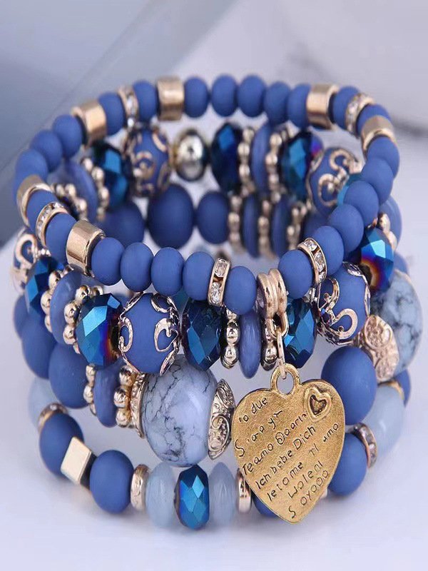 Women Heart/Cordate Western Style All Season Alloy Date Metal Multilayer Bracelet Bracelets