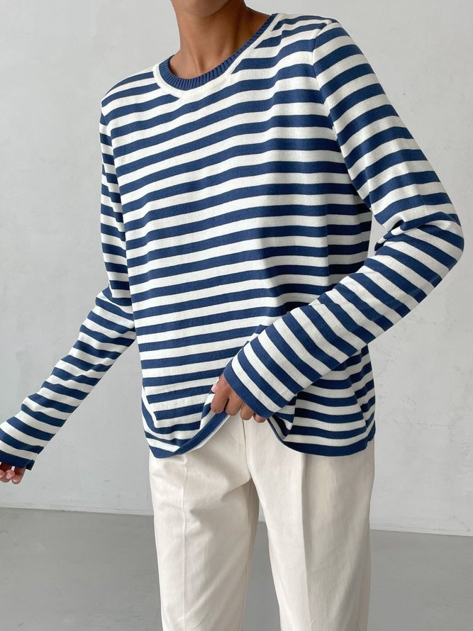 Women Contrast Stitching Spring/Fall Urban Wool/Knitting Split Joint Micro-Elasticity Regular A-Line Regular Sweaters