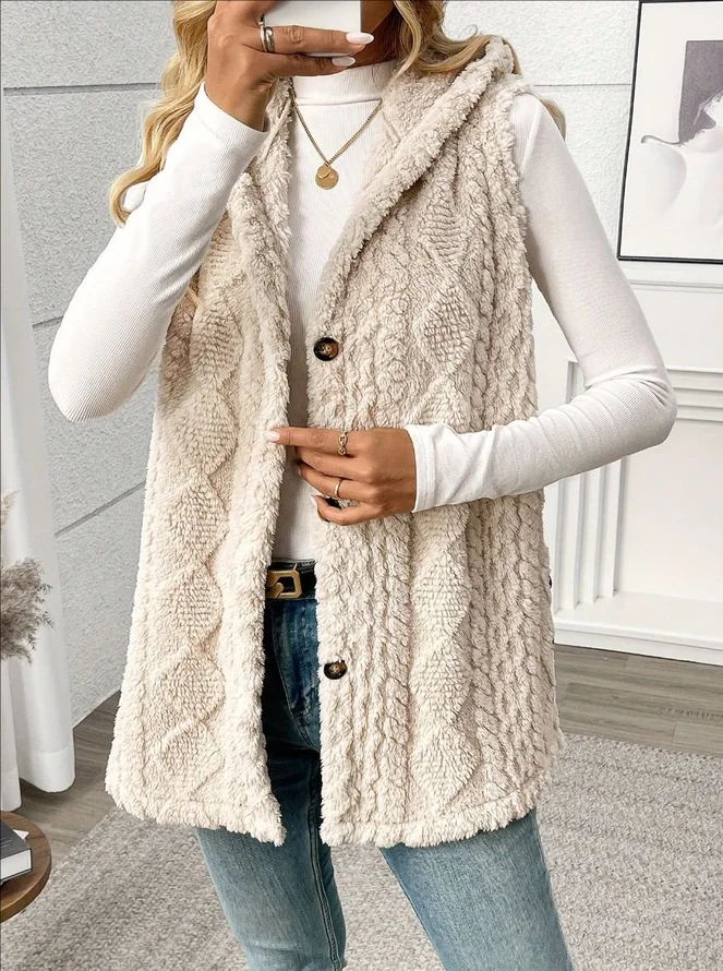 Women Casual Plain Autumn Cotton Hoodie Micro-Elasticity Mid-long A-Line Regular Cardigans