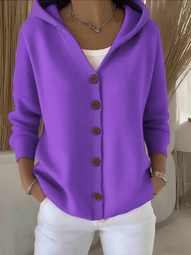 Women Casual Plain Spring/Fall Polyester Long Sleeve Regular A-Line Regular Medium Elasticity Cardigans