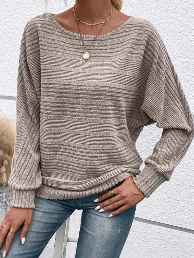 Women Casual Plain Spring/Fall Polyester Micro-Elasticity Long Sleeve Regular H-Line Regular Blouses