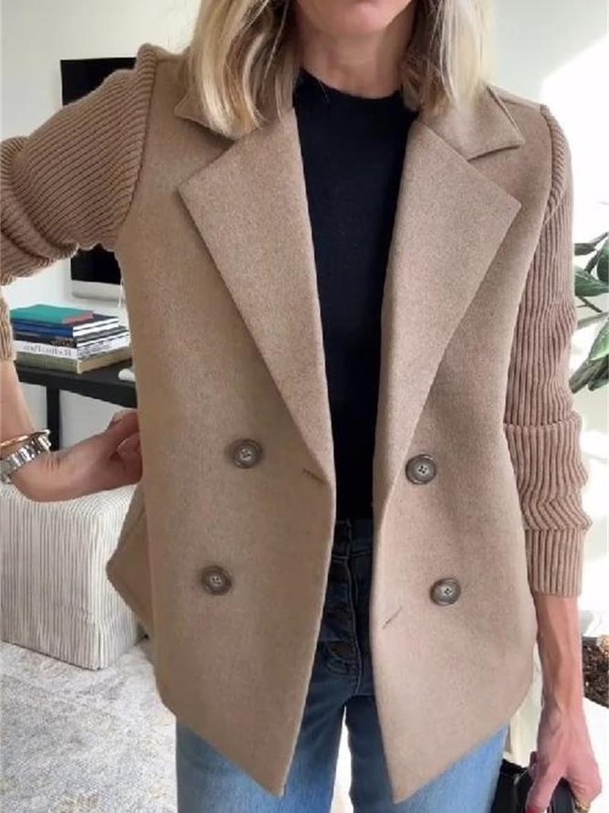 Women Urban Plain Winter Natural Heavyweight Micro-Elasticity Loose Long Sleeve Mid-long Coats