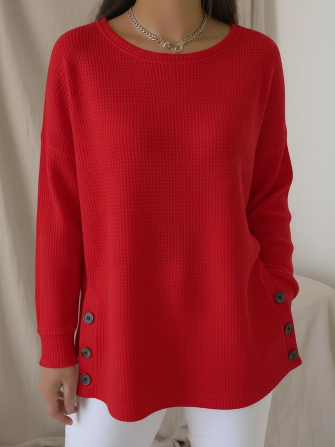 Women Casual Plain Spring/Fall Daily Long Sleeve Crew Neck Regular H-Line Regular T-shirts Women Casual Plain Spring/Fall Daily Long Sleeve Crew Neck Regular H-Line Regular T-shirts